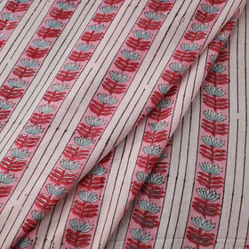 Pink - sanganeri cotton fabric 44 - handcrafted