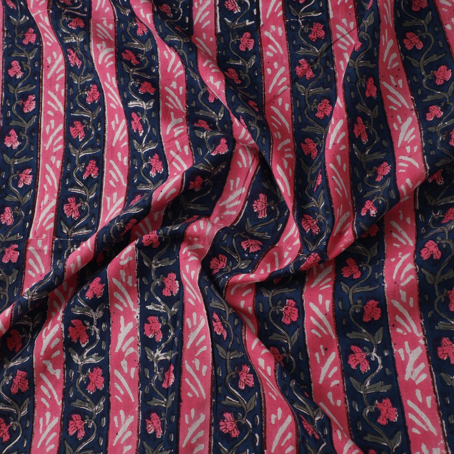 Pink - sanganeri cotton fabric 58 - handcrafted