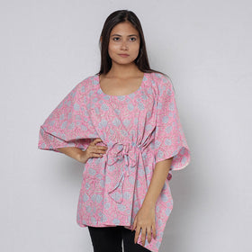 Sanganeri Block Print Cotton Kaftan (Short)