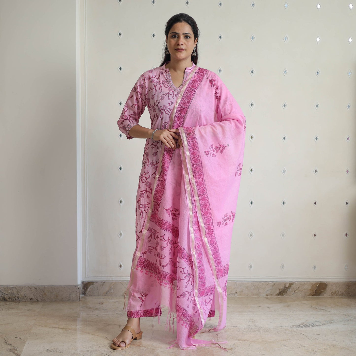 Buy Sanganeri Block Print Suit Set Shop Now Online in India