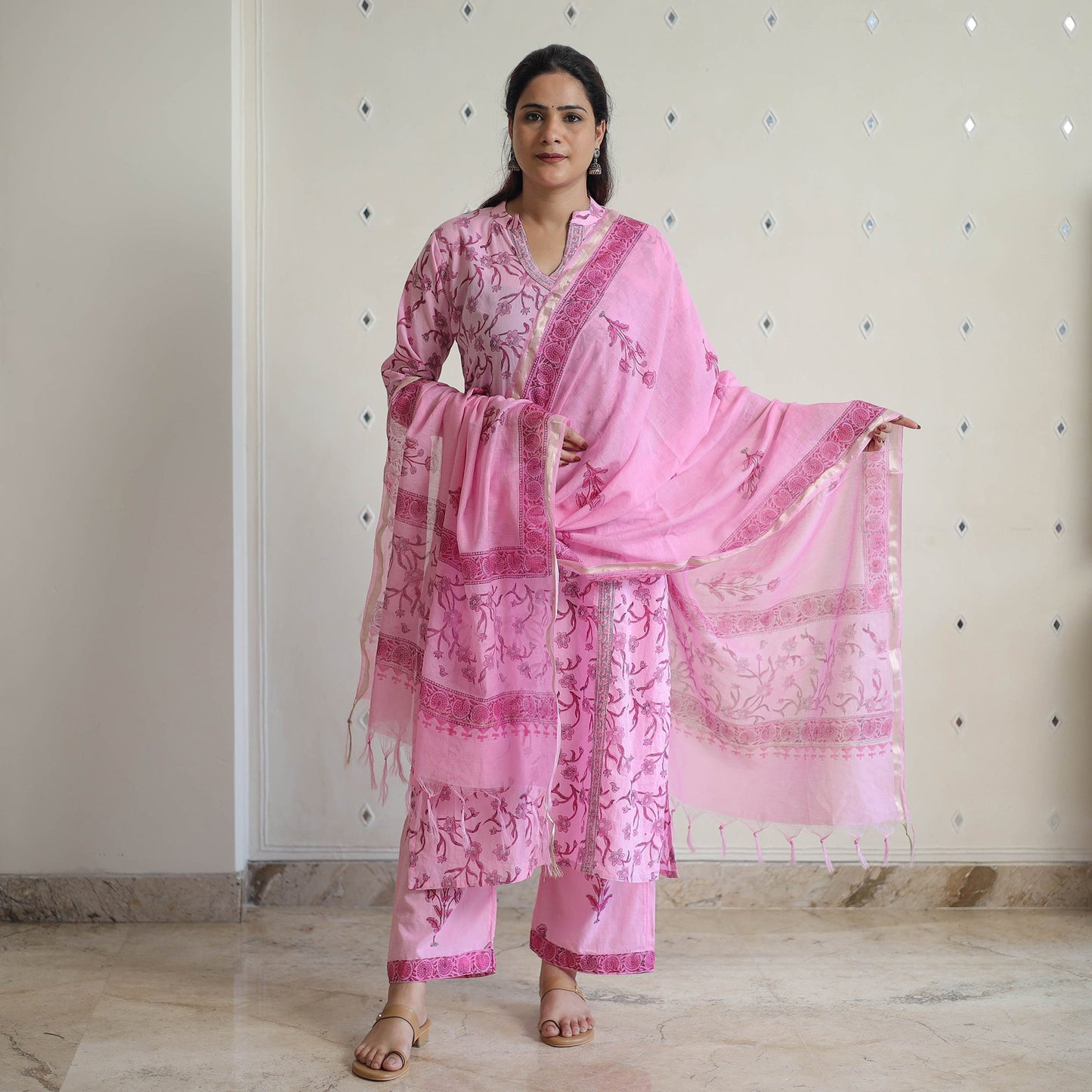 Buy Sanganeri Block Print Suit Set Shop Now Online in India