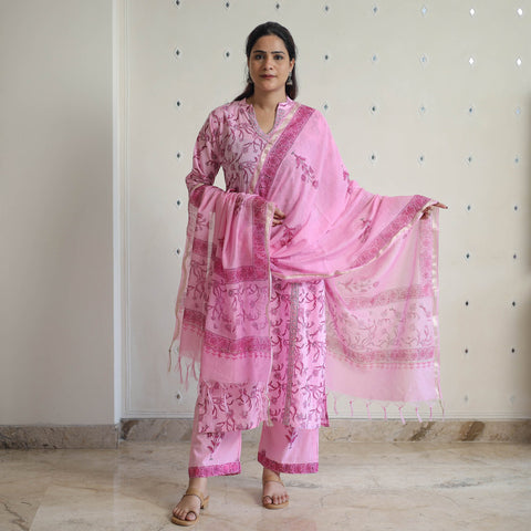 Buy Sanganeri Block Print Suit Set Shop Now Online in India