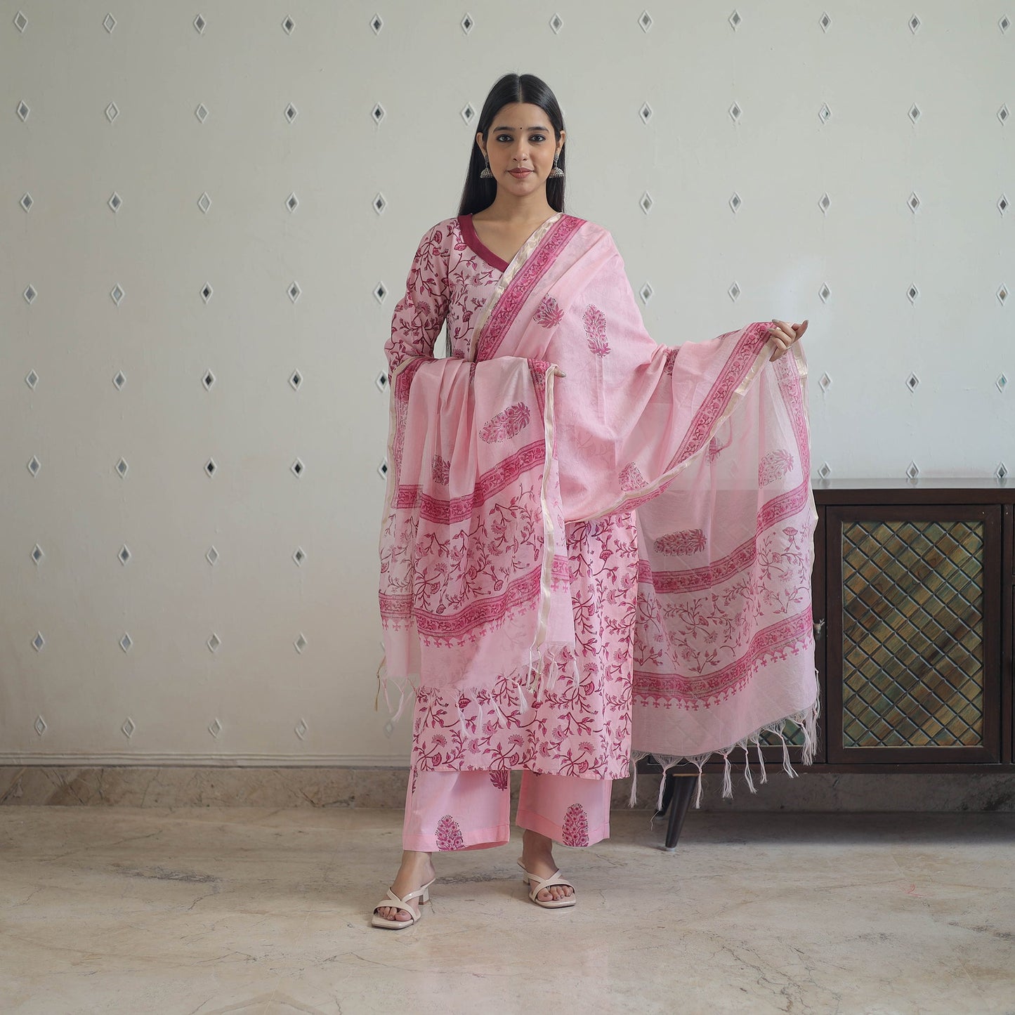 Buy Sanganeri Block Print Suit Set Shop Now Online in India