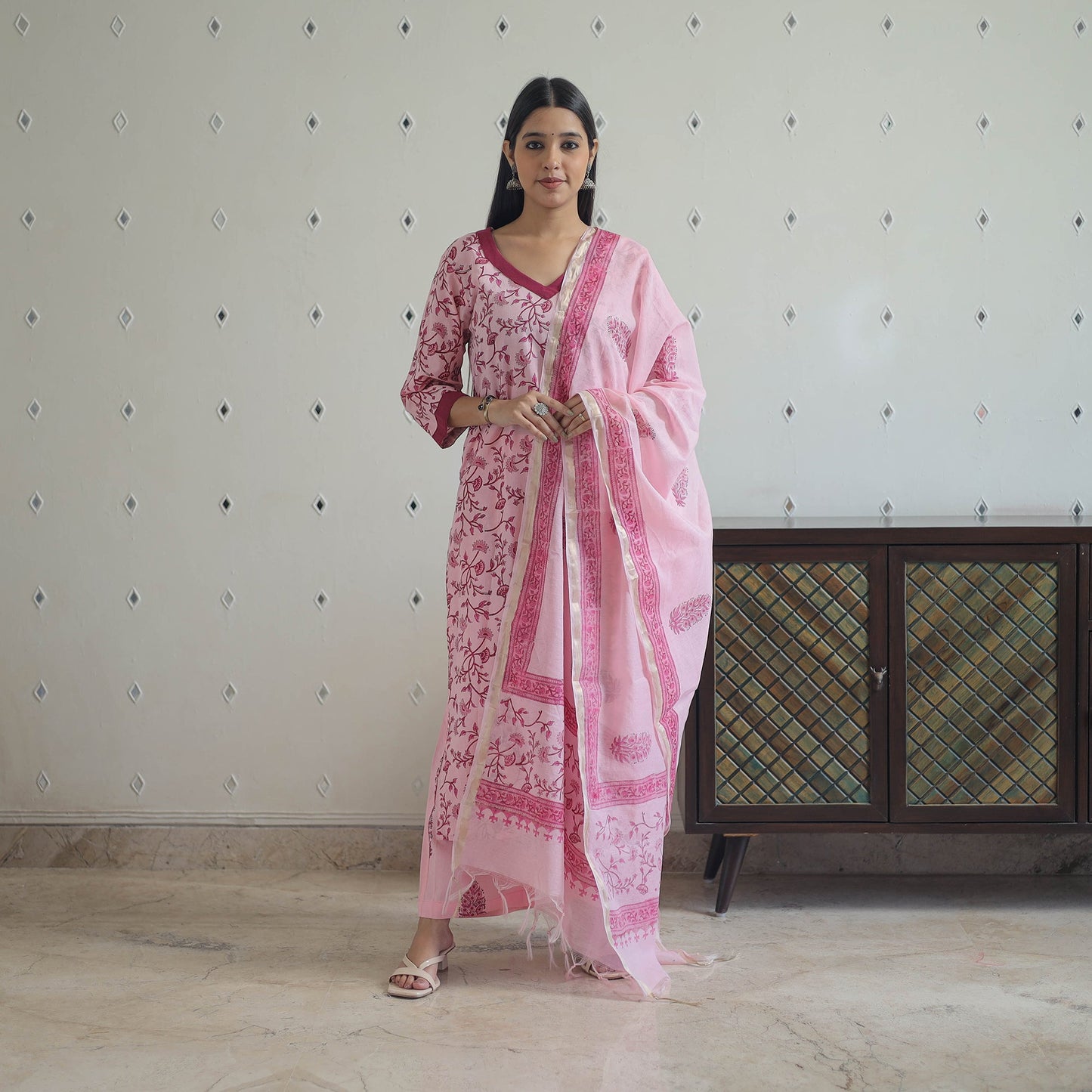 Buy Sanganeri Block Print Suit Set Shop Now Online in India