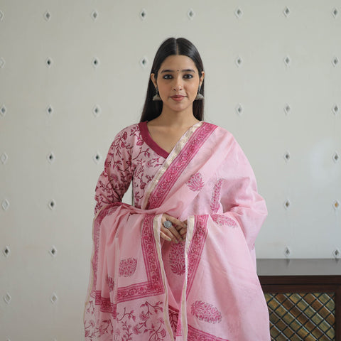 Buy Sanganeri Block Print Suit Set Shop Now Online in India