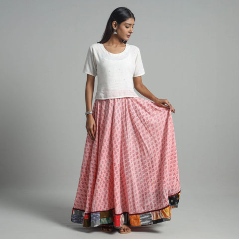 Sanganeri Block Print Cotton Long Skirt