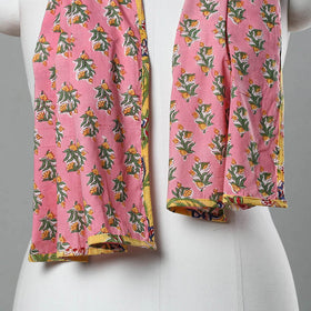 Buy Pink Sanganeri Block Print Cotton Stole Online at iTokri.com