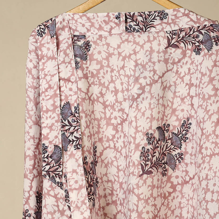 Pink - sanganeri cotton wrap around skirt 16 - handcrafted