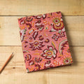 Pink - Sanganeri Fabric Cover Handmade Paper Notebook (9 x 7 in)