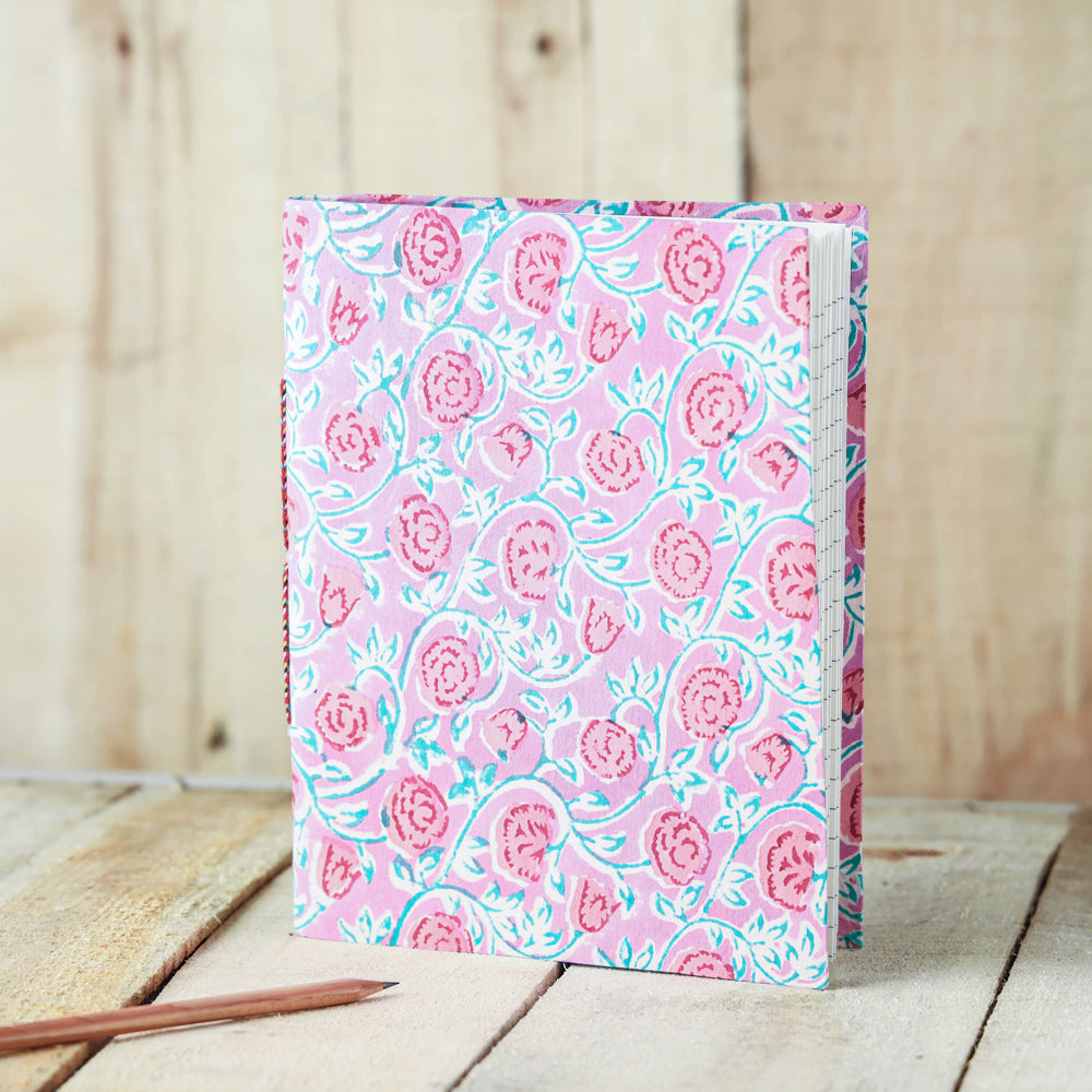  Sanganeri Fabric Cover Handmade Paper Notebook Online in India 