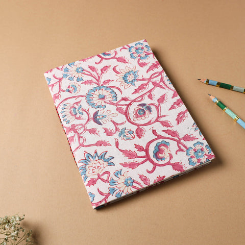 Sanganeri Fabric Cover Handmade Paper Notebook
