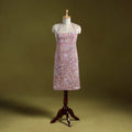 Pink - sanganeri hand block print apron with pocket 07