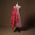 Sanganeri hand block print cotton 2pc unstitched dress