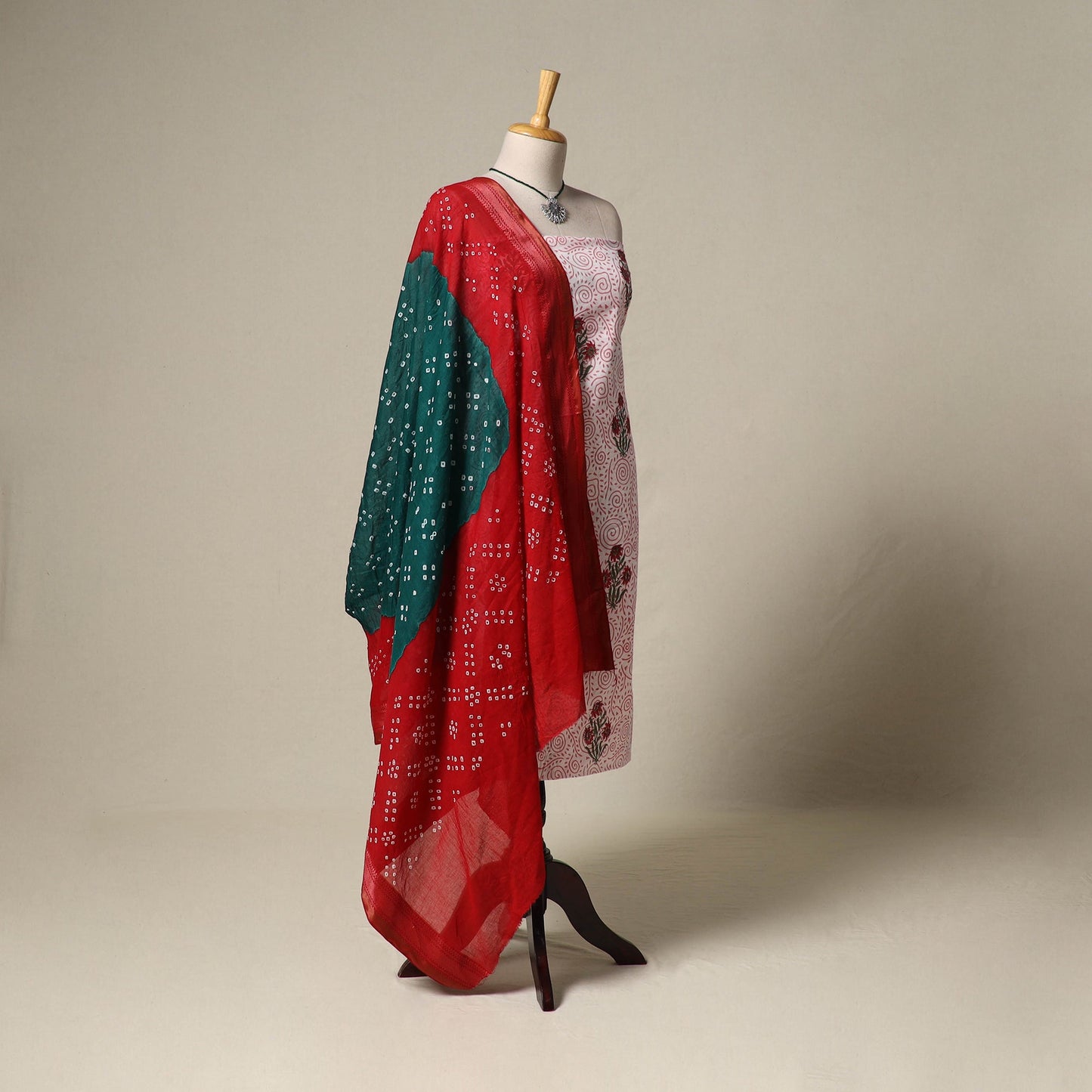 Sanganeri hand block print cotton 2pc unstitched dress