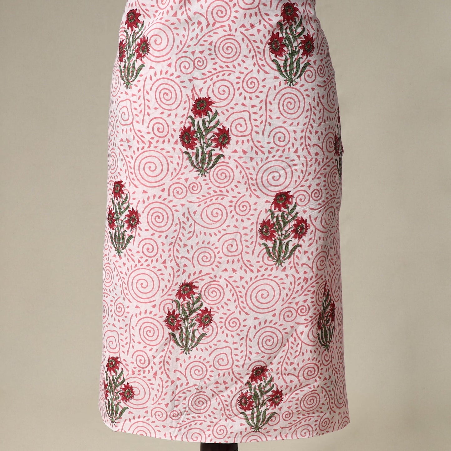 Sanganeri hand block print cotton 2pc unstitched dress