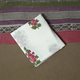 Sanganeri hand block print cotton 3pc unstitched dress