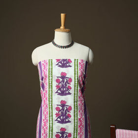 Sanganeri hand block print cotton 3pc unstitched dress