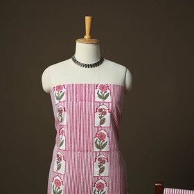 Sanganeri hand block print cotton 3pc unstitched dress