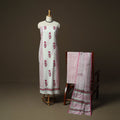 Sanganeri hand block print cotton 3pc unstitched dress