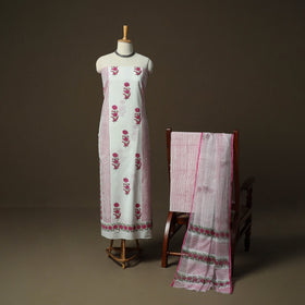 Sanganeri hand block print cotton 3pc unstitched dress