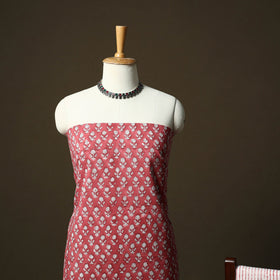 Sanganeri hand block print cotton 3pc unstitched dress