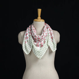 Sanganeri hand block print cotton scarf 02 - handcrafted