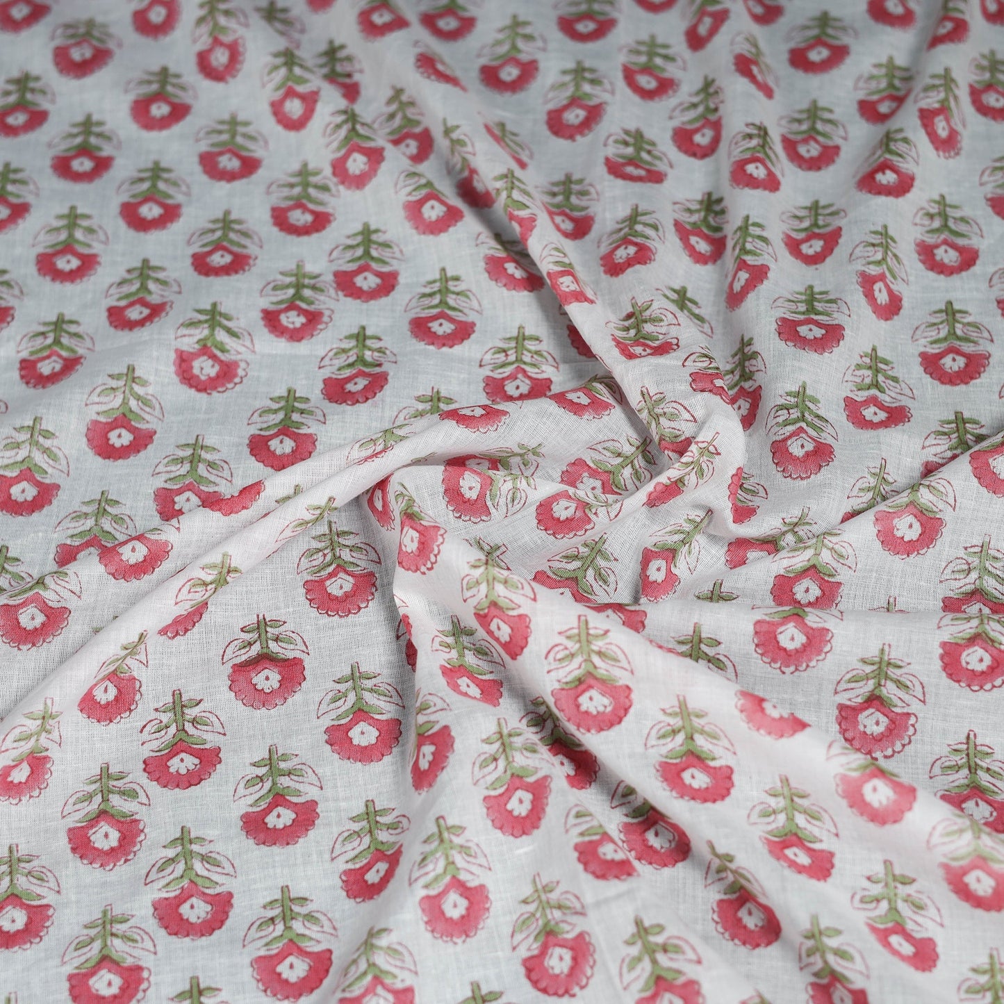 Sanganeri hand block print cotton scarf 02 - handcrafted