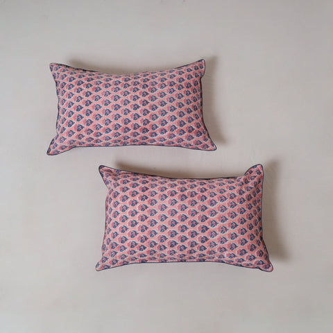 Sanganeri hand block print pillow cover (set of 2) 02