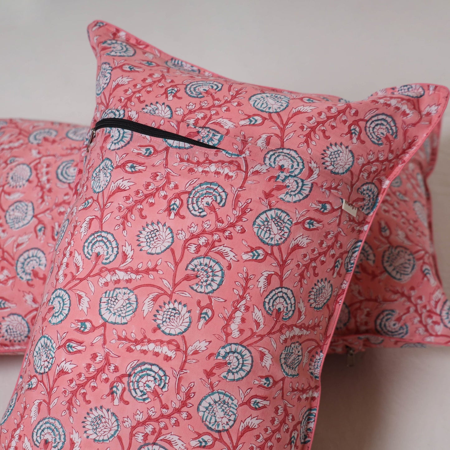 Sanganeri hand block print pillow cover (set of 2) 06