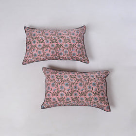 Sanganeri hand block print pillow covers (set of 2) 09