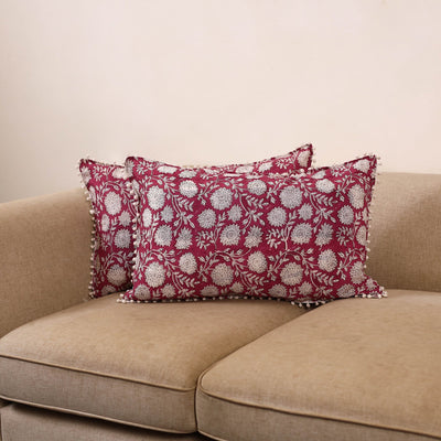 Sanganeri hand pillow covers (set of 2) 43 - handcrafted