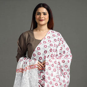 Buy Sanganeri Hand Block Printed Mul Cotton Dupatta 