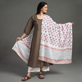 Buy Sanganeri Hand Block Printed Mul Cotton Dupatta 