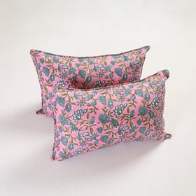 Pink - sanganeri pillow cover (set of 2) 19 - handcrafted