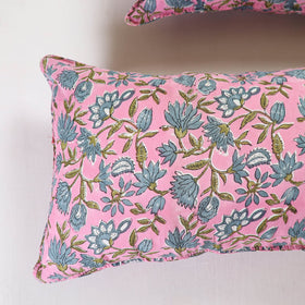 Pink - sanganeri pillow cover (set of 2) 19 - handcrafted