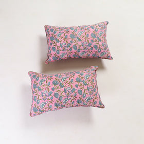 Pink - sanganeri pillow cover (set of 2) 19 - handcrafted