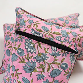 Pink - sanganeri pillow cover (set of 2) 19 - handcrafted