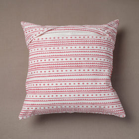 Pink Sanganeri Block Printed Cotton Cushion Cover 