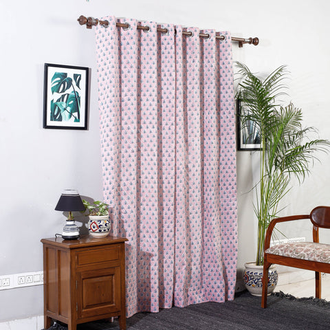  Sanganeri Block Printed Cotton Door Curtain (7 x 3 Feet) (Single Piece) Online at iTopkri