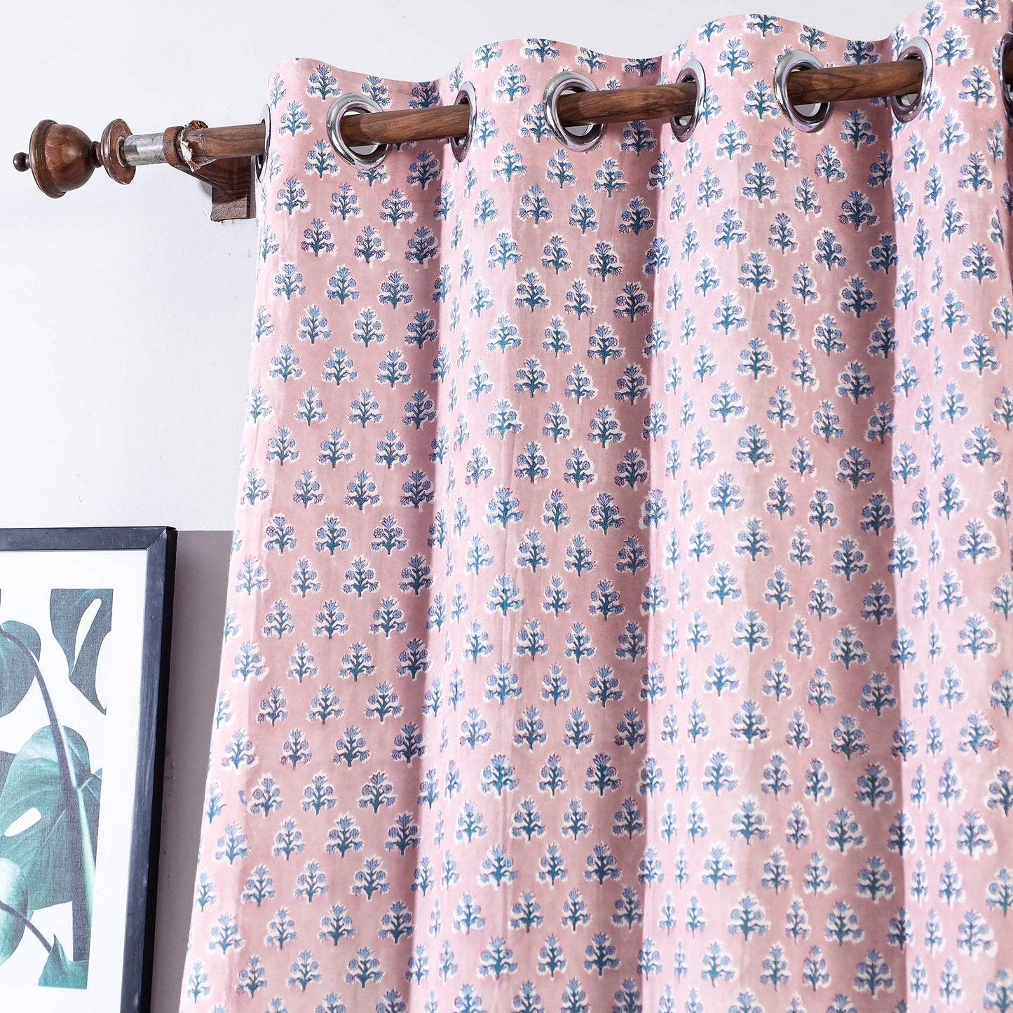  Sanganeri Block Printed Cotton Door Curtain (7 x 3 Feet) (Single Piece) Online at iTopkri