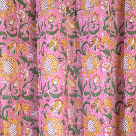 Pink - sanganeri printed cotton door curtain (7 x 3 feet)