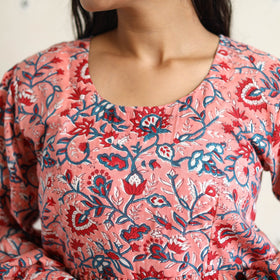 Buy Sanganeri Block Printed Cotton Flared Dress 07 Online at iTokri.com
