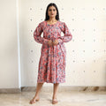 Buy Sanganeri Block Printed Cotton Flared Dress 07 Online at iTokri.com