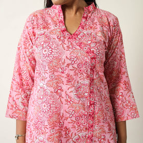 Buy Sanganeri Block Printed Cotton Kurta with Palazzo & Dupatta Set 15 Online at iTokri.com