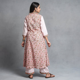 Buy Sanganeri Block Printed Cotton Kurta with Palazzo & Dupatta Set Online at iTokri.com