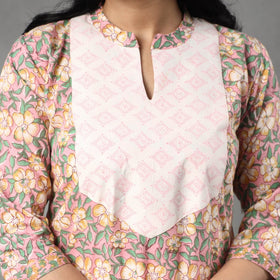  Sanganeri Block Printed Cotton Kurta with Palazzo & Dupatta Set 