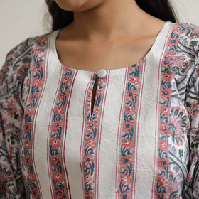 Buy Sanganeri Block Printed Cotton Long Kurta 05 Online at iTokri.com