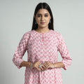 Buy Sanganeri Printed Cotton Pintuck Long Kurta Online l iTokri.com