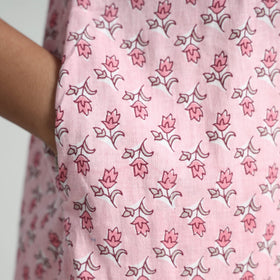 Buy Sanganeri Printed Cotton Pintuck Long Kurta Online l iTokri.com