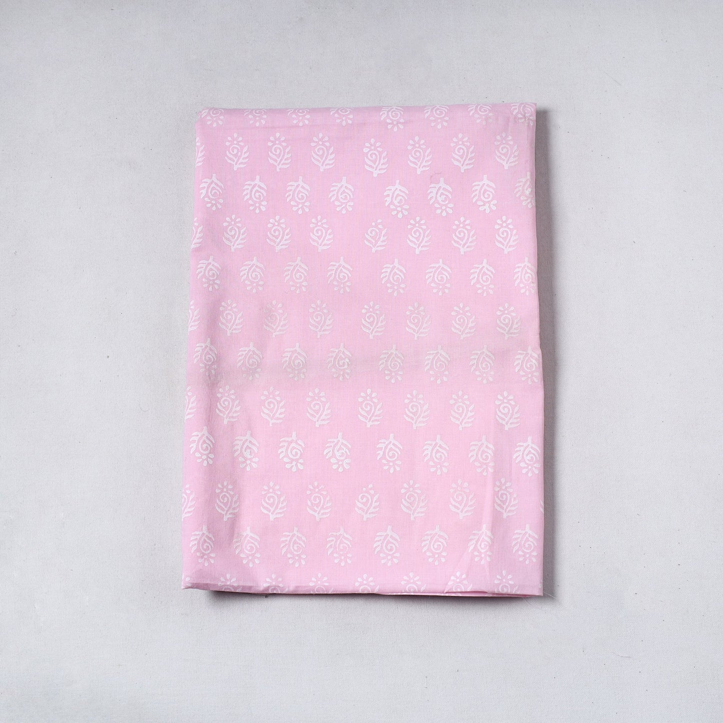 Pink Sanganeri Block Printed Cotton Precut Fabric (1.4 meter)